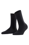 Falke Soft Merino Crew Socks In Black