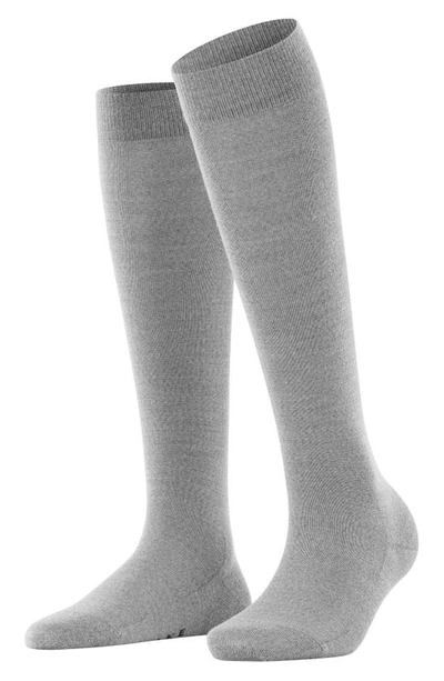 Falke Soft Merino Knee High Socks In Light Gray