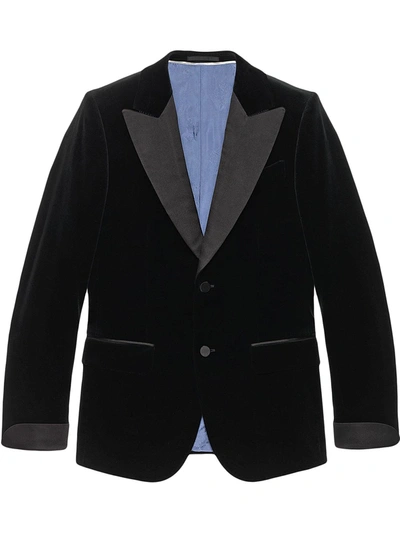 Gucci Velvet Smoking Jacket In Black