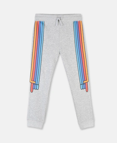 Stella Mccartney Kids Grey Stripe Hands Print Sweatpants