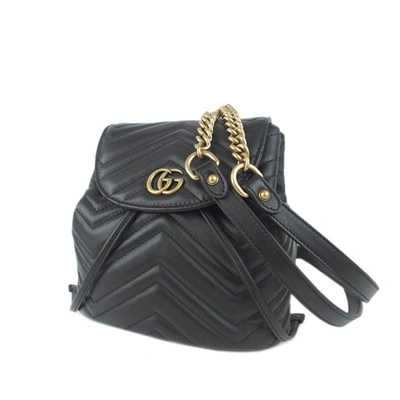 Gucci Gg Marmont Backpack In Black