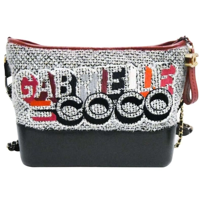 Pre-owned Chanel Gabrielle Coco Tweed & Leather Shoulder Bag In Multicolor
