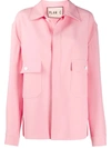 Plan C Oversized Shirt Jacket In Pink