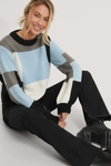 NA-KD REBORN MULTI COLOR BLOCKED KNITTED SWEATER - MULTICOLOR