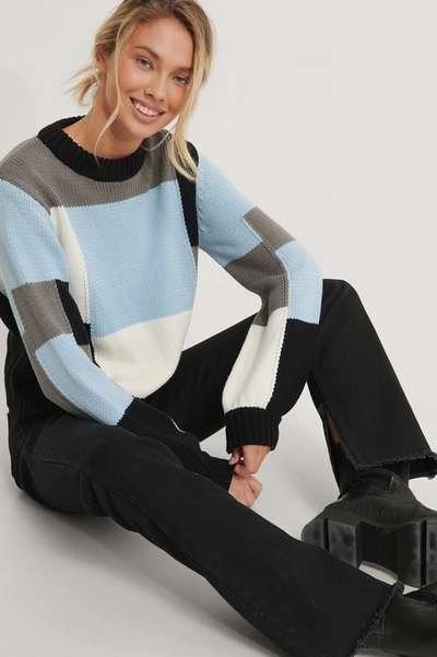 Na-kd Reborn Multi Colour Blocked Knitted Jumper - Multicolor In Blue