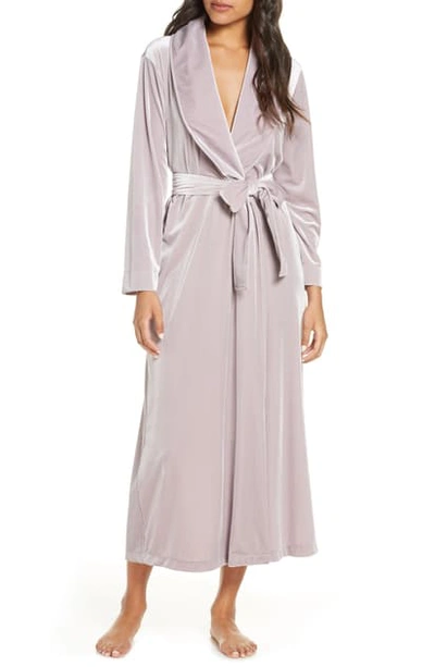 Natori Natalie Velvet Robe In Purple Dove