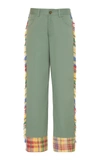 Monse Fringed Mid-rise Straight-leg Pants In Green