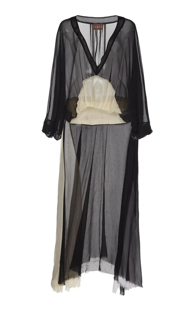 Albus Lumen Women's Trio Solio Draped Silk Dress In Black