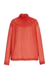 VICTORIA VICTORIA BECKHAM WOMEN'S PIN-TUCKED GEORGETTE TOP