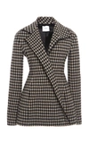 AGNONA ASYMMETRIC WOOL-CASHMERE BLAZER