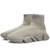 Balenciaga Men's Speed 2.0 Knit High Top Sneakers In Grey