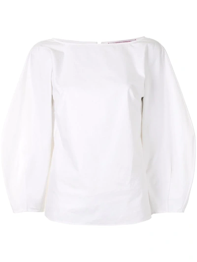 Carolina Herrera Puff Sleeve Blouse In White