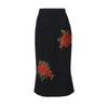 Dolce & Gabbana Rose Embroidered A-line Crepe Skirt In Ricamati