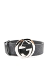 GUCCI GG SUPREME AND LEATHER BELT