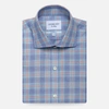 LEDBURY MEN'S BLUE KHAL CHECK CASUAL SHIRT COTTON,1W20CD-052-600-16-35