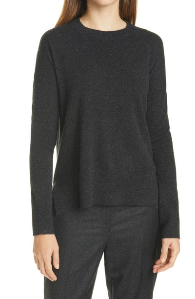 Theory Karenia Crewneck Sweater In Deep Charcoal