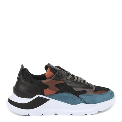 Date Fuga Colored Running Sneakers In Suede And Nylon In Multicolor