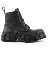 NEW ROCK ANKLE BOOT IN BLACK LEATHER,11557265