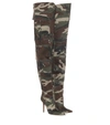 VETEMENTS CAMO CANVAS OVER-THE-KNEE BOOTS,P00486467