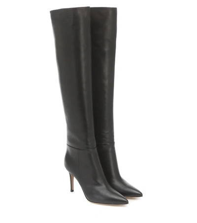 Gianvito Rossi Heather 85mm Leather Boots In Black