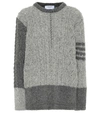 THOM BROWNE WOOL AND MOHAIR SWEATER,P00514217