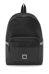 HUGO BOSS HUGO BOSS - LOGO BACKPACK IN NYLON AND EMBOSSED FAUX LEATHER - BLACK