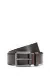 Hugo Boss - Leather Belt With Matte Gunmetal Hardware - Dark Grey In Dark Grey