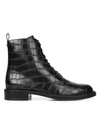 SAM EDELMAN Nina Croc-Embossed Combat Boots