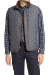 Peter Millar Essex Water Repellent Quilted Traveler Vest In Iron