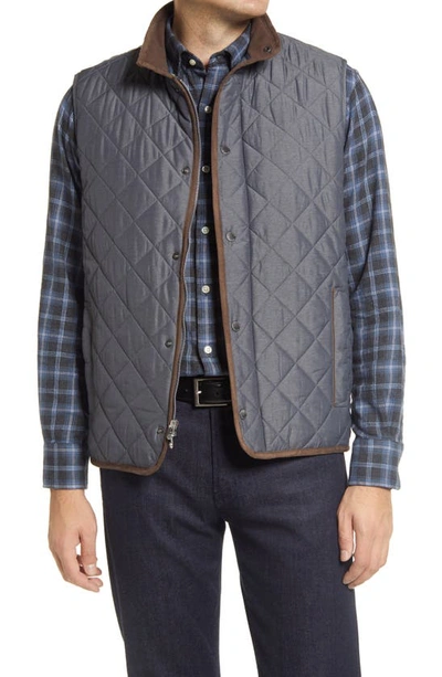 Peter Millar Essex Water Repellent Quilted Traveler Vest In Iron