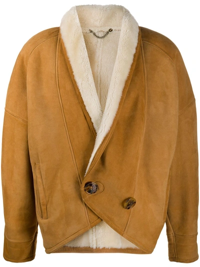 Pre-owned A.n.g.e.l.o. Vintage Cult 1980s Oversized Shearling Coat In Neutrals