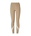 Tory Sport Tory Burch High-rise Compression Mélange Side-pocket Chevron Legging In Natural Heather