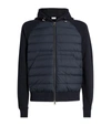 MONCLER CONTRAST ZIP-UP HOODED CARDIGAN,15981640