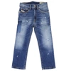 Diesel Teen Eetar Tapered Jeans In Medium Denim
