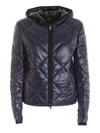 FAY QUILTED BLUE DOWN JACKET WITH HOOD,NAW22413870TCD 2703