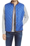 Peter Millar Essex Microfibre-trimmed Quilted Shell Gilet In York Blue