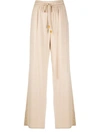 Nanushka Kaissan Mélange Alpaca-blend Wide-leg Pants In Neutrals