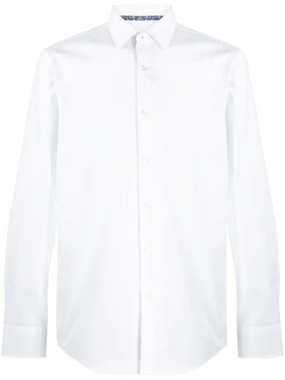 Hugo Boss Jordi Slim Fit Band Collar Cotton Dress Shirt In White
