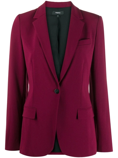 Theory Single Breasted Blazer In Red