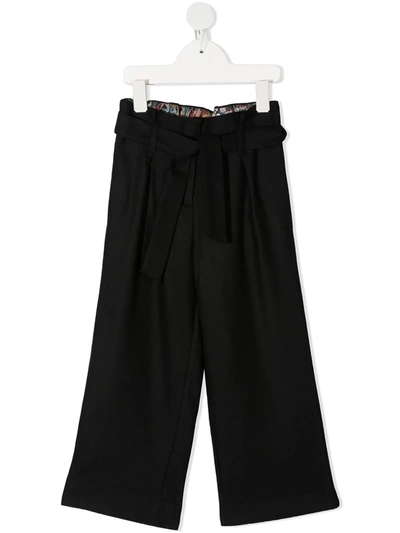Bonpoint Kids' Natalia Belted Trousers In Black