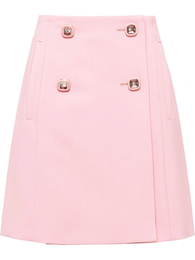 Prada Double-breasted Skirt In Pink