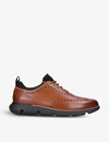COLE HAAN 4.ZERØGRAND WOVEN AND LEATHER OXFORD MID-TOP TRAINERS,R03664849