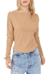 Free People We The Free Fuji Off The Shoulder Thermal Top In Brown