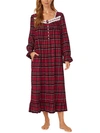 EILEEN WEST BERRY PLAID BALLET FLANNEL NIGHTGOWN