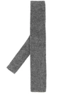 Brunello Cucinelli Knitted Cashmere Tie In Gray