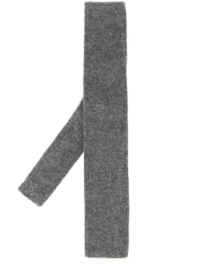 Brunello Cucinelli Knitted Cashmere Tie In Grey