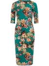ALICE AND OLIVIA DELORA FITTED FLORAL DRESS