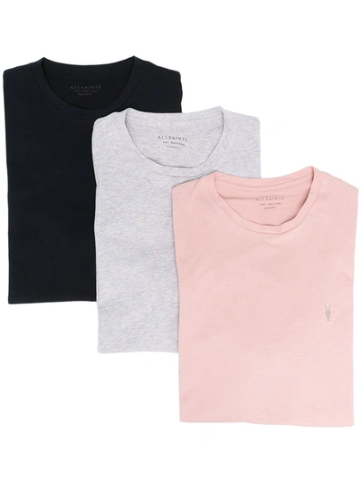 Allsaints Logo Patch Short-sleeved T-shirt In Pink