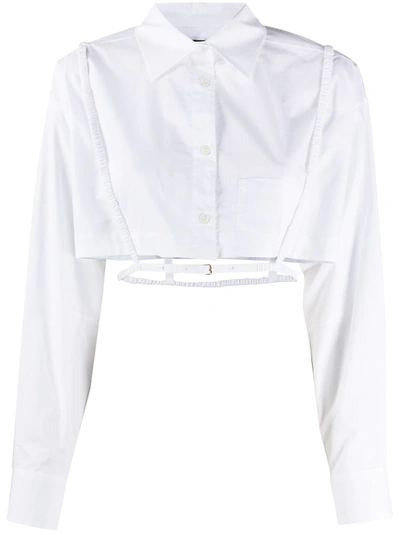 Jacquemus 'la Chemise Cavaou' Harness Detail Crop Shirt In White