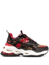 Buffalo Colour Block Panelled Sneakers In Leopard Print